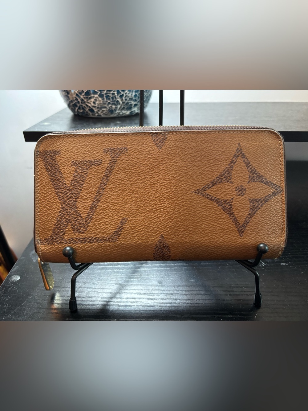 Authentic Louis Vuitton Giant Monogram Reverse Zippy Wallet Clutch w/Box